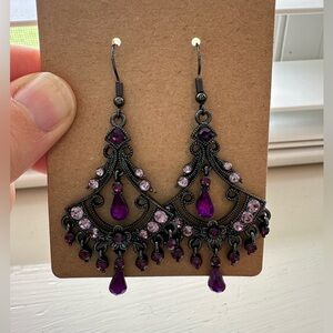 Purple chandelier earrings